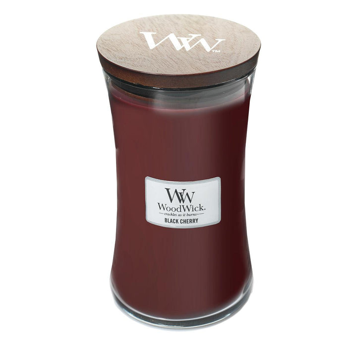 WoodWick Large Hourglass Black Cherry Scented Candle (609g)