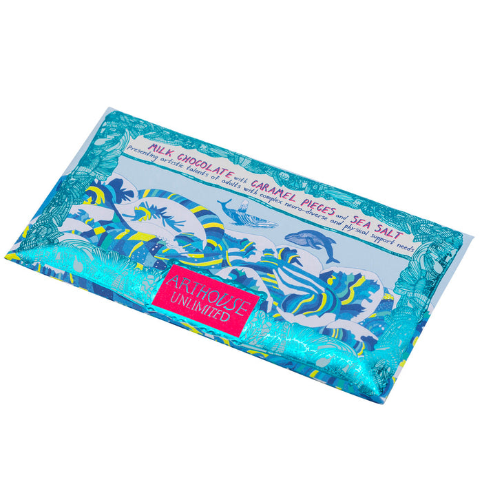 Arthouse Unlimited Milk Chocolate Bar with Caramel & Sea Salt - Swim with Whales (85g)