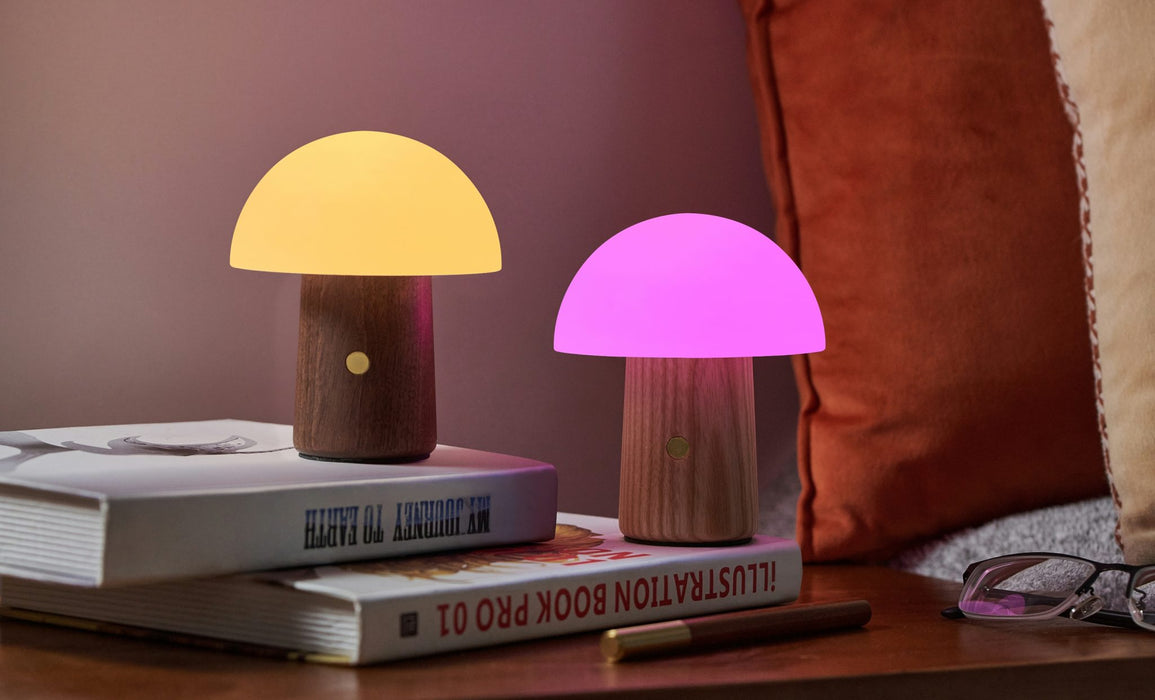 Gingko Mini Alice Mushroom Lamp - White Ash