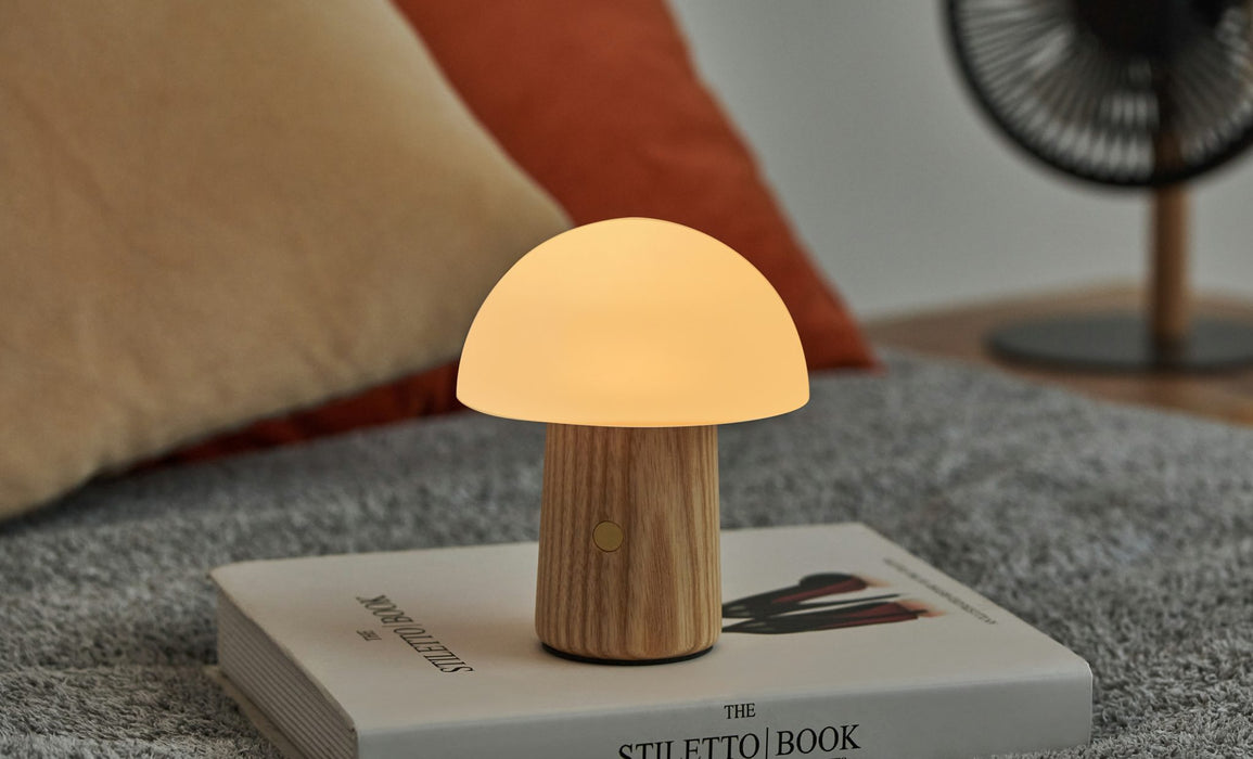 Gingko Mini Alice Mushroom Lamp - White Ash