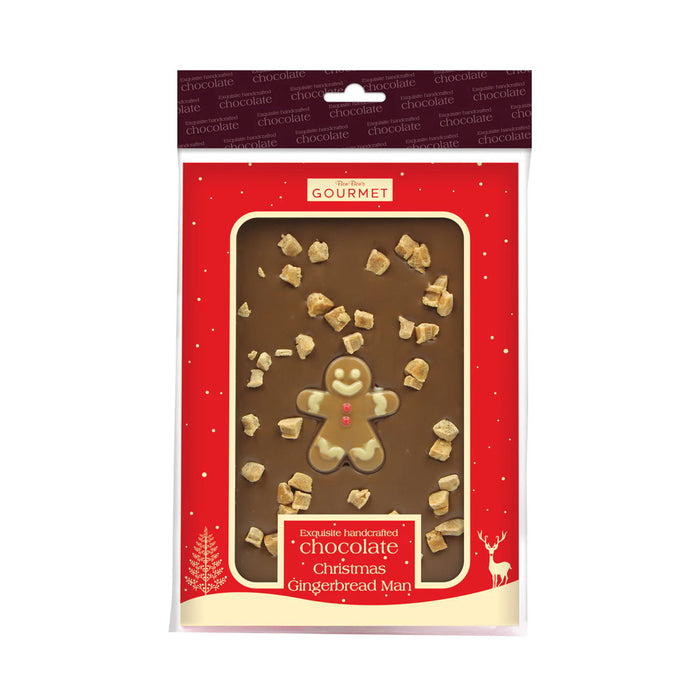 Bon Bon's Christmas Gingerbread Man Milk Chocolate Slab (200g)