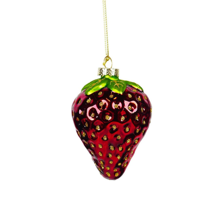 Kurt Adler Glass Strawberry Ornament