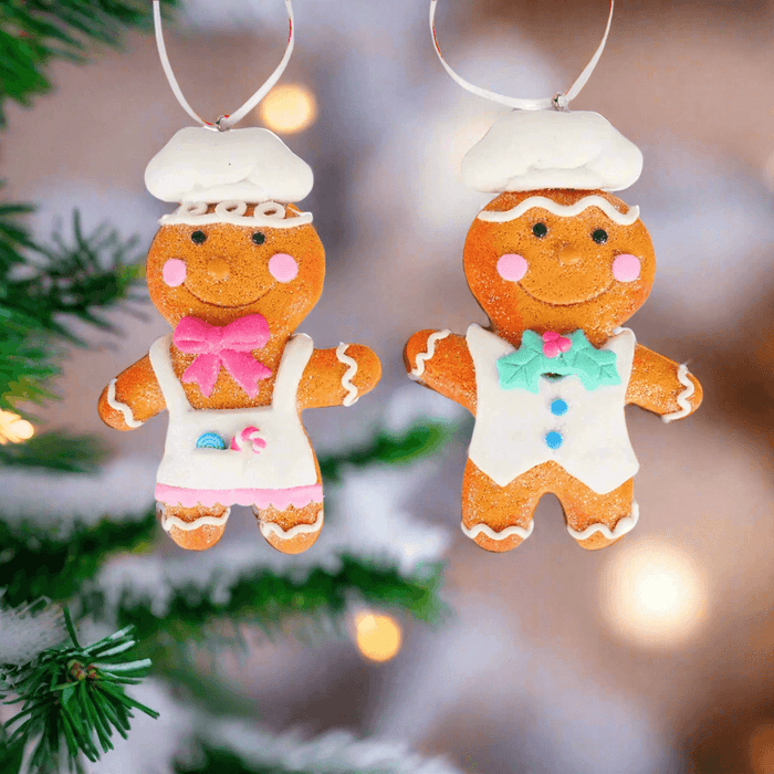 Kurt Adler Dough Gingerbread Chef Ornament (2 Pieces)