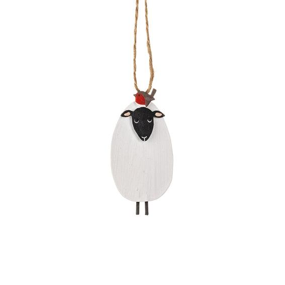 Shoeless Joe Sheep w'Robin Tree Decoration