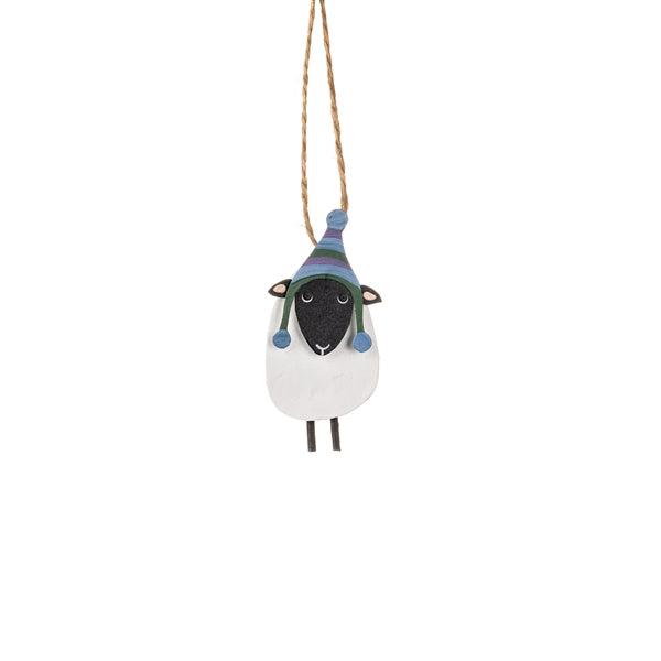 Shoeless Joe Sheep In Knitted Hat Tree Decoration