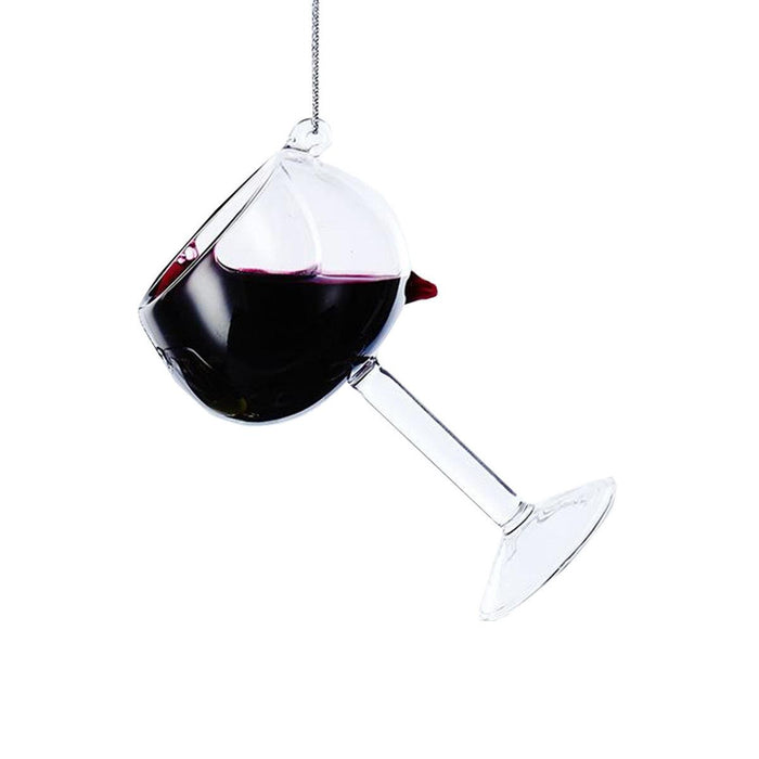 Kurt Adler Wine Glass Ornament - Red Wine