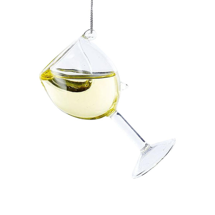 Kurt Adler Wine Glass Ornament - White Wine