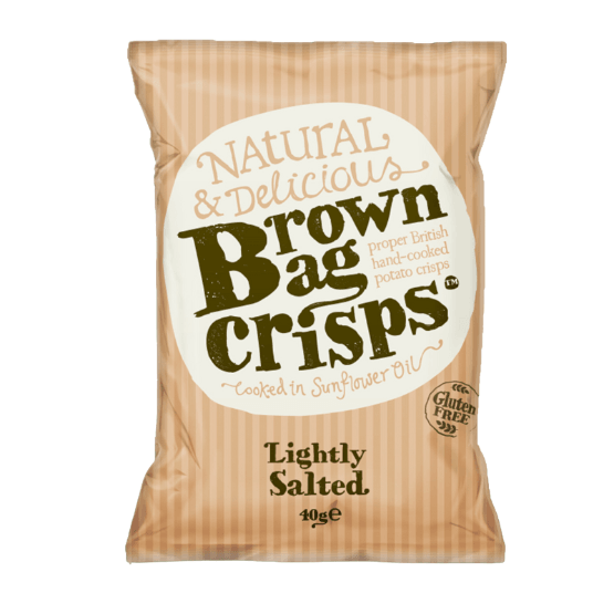 Brown Bag Crisps - Lightly Salted Potato Crisps (40g)