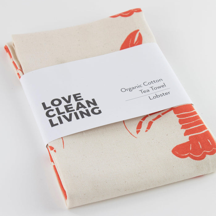 Liga Organic Cotton Tea Towel - Red Lobster