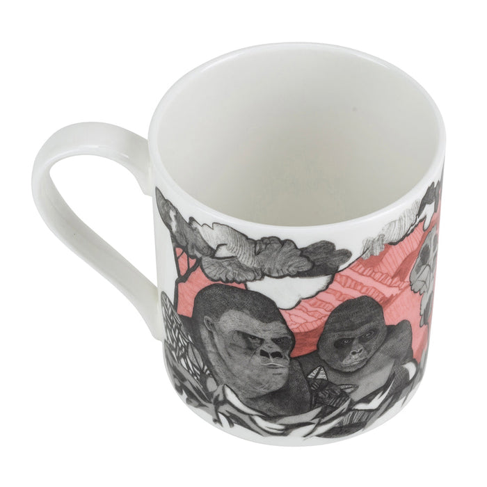 Arthouse Unlimited Fine Bone China Mug - Gorillas