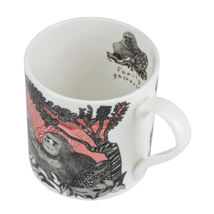 Arthouse Unlimited Fine Bone China Mug - Gorillas