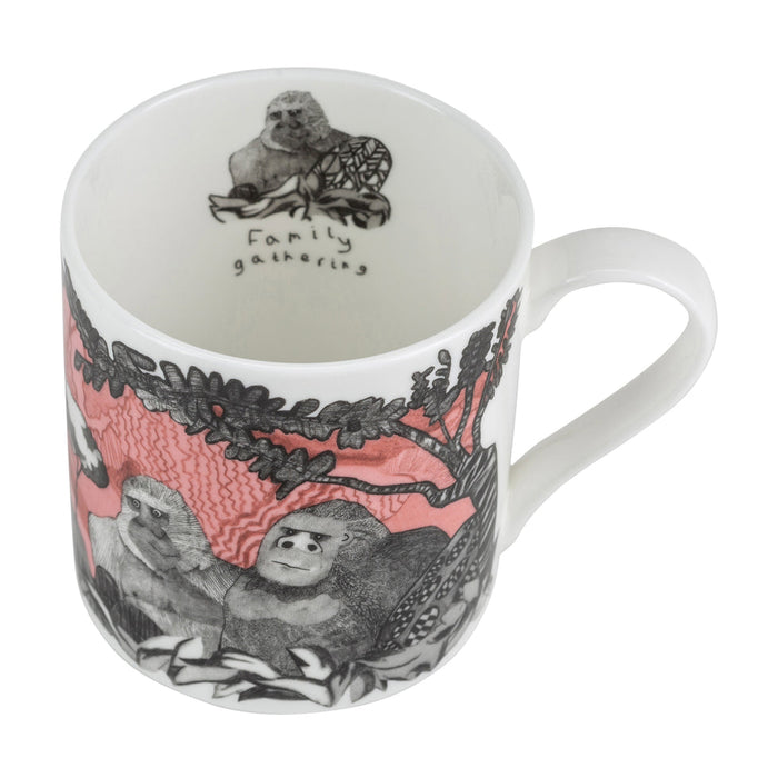 Arthouse Unlimited Fine Bone China Mug - Gorillas