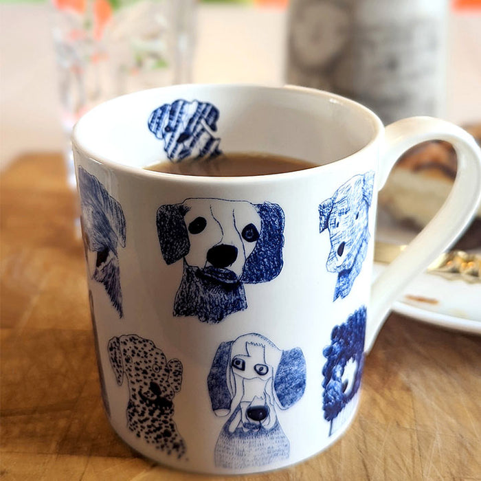 Arthouse Unlimited Fine Bone China Mug - Blue Dogs