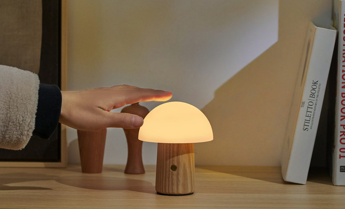 Gingko Mini Alice Mushroom Lamp - White Ash