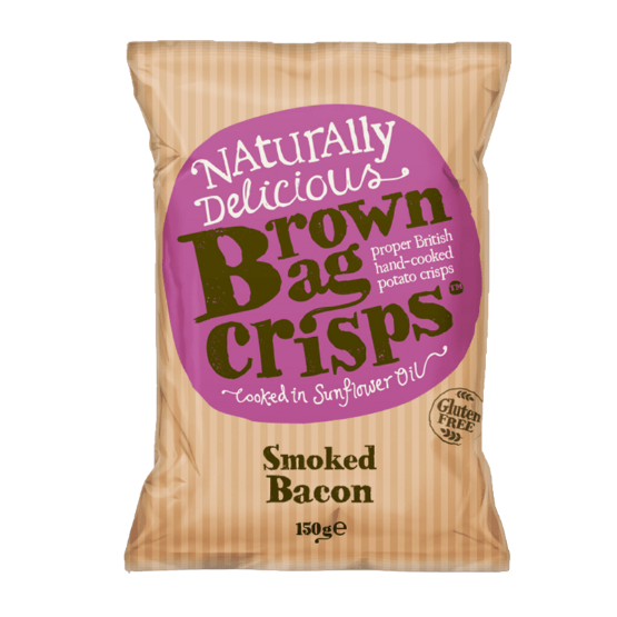 Brown Bag Crisps - Smoked Bacon Potato Crisps (150g)