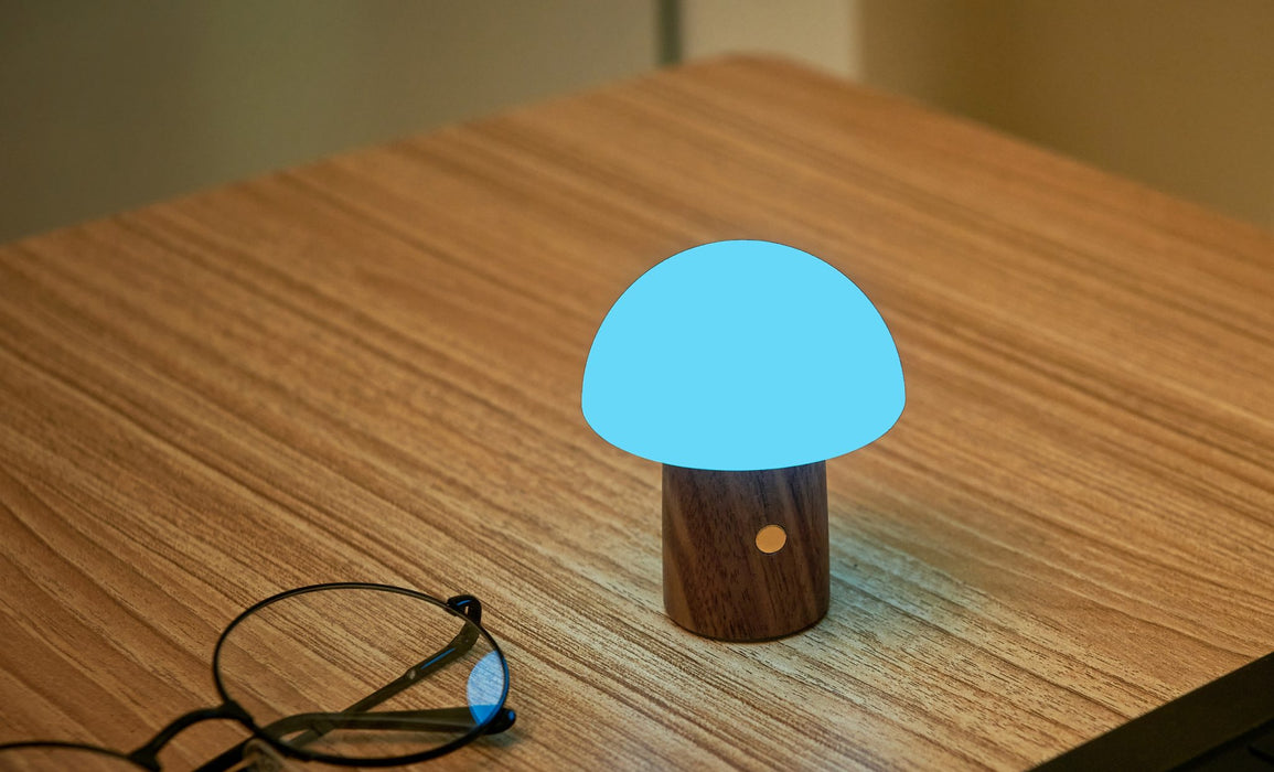 Gingko Super Mini Alice Mushroom Lamp - Walnut