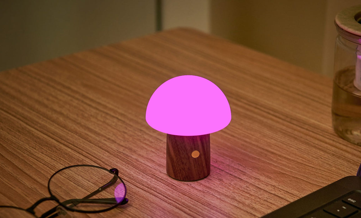 Gingko Super Mini Alice Mushroom Lamp - Walnut