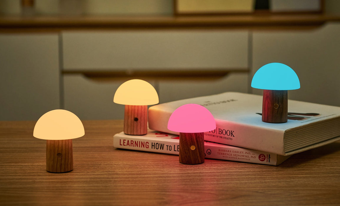 Gingko Super Mini Alice Mushroom Lamp - Walnut