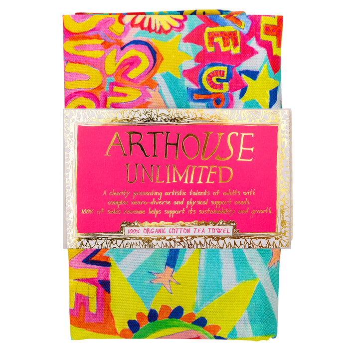 Arthouse Unlimited 100% Organic Cotton Tea Towel - Full of Joy