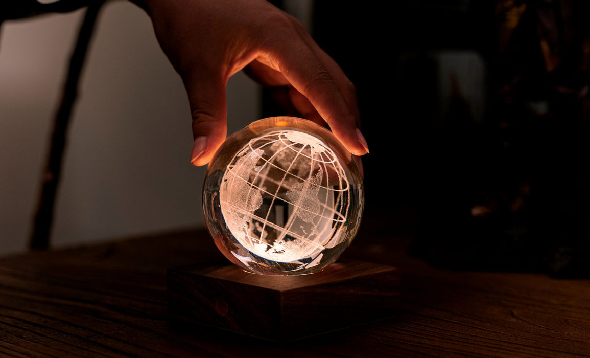 Gingko Amber Crystal Light - World Globe