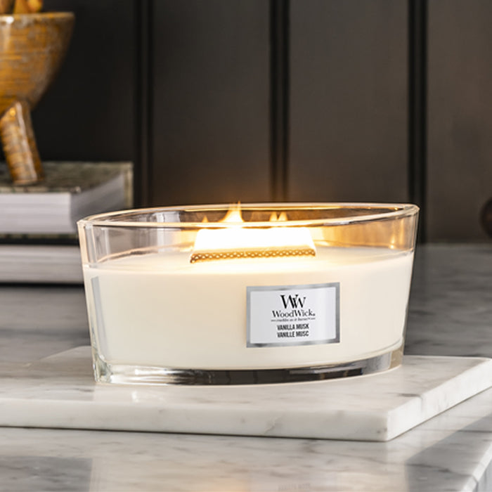 WoodWick Vanilla Musk Ellipse Scented Candle (453g)