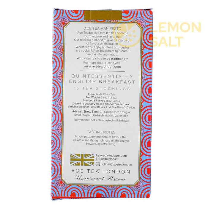 Ace Tea London Quintessentially English Breakfast 15 Tea Stockings (52.5g) | {{ collection.title }}