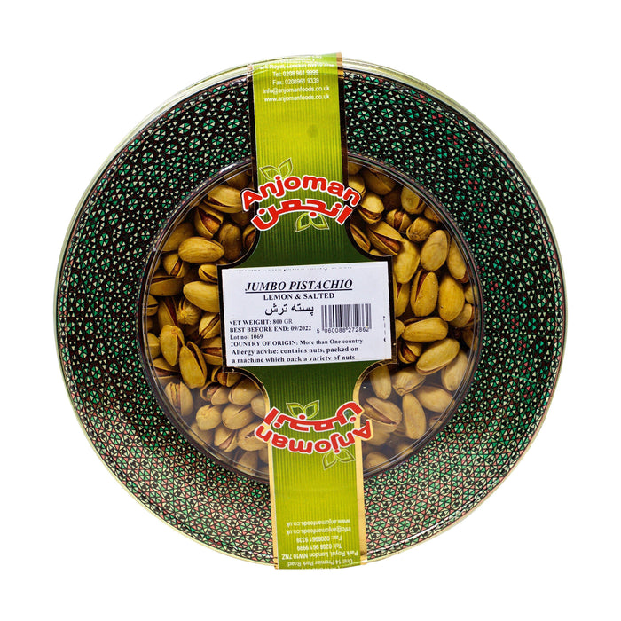 Anjoman Lemon & Salted Jumbo Pistachios in Tin (800g) | {{ collection.title }}