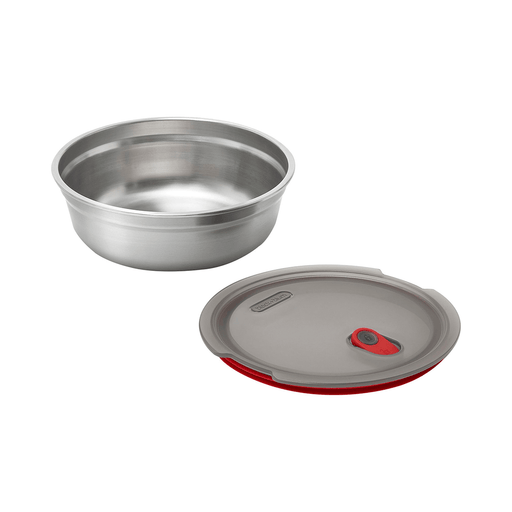 Black+Blum Steel Food Bowl Grey/Red - Assorted | {{ collection.title }}