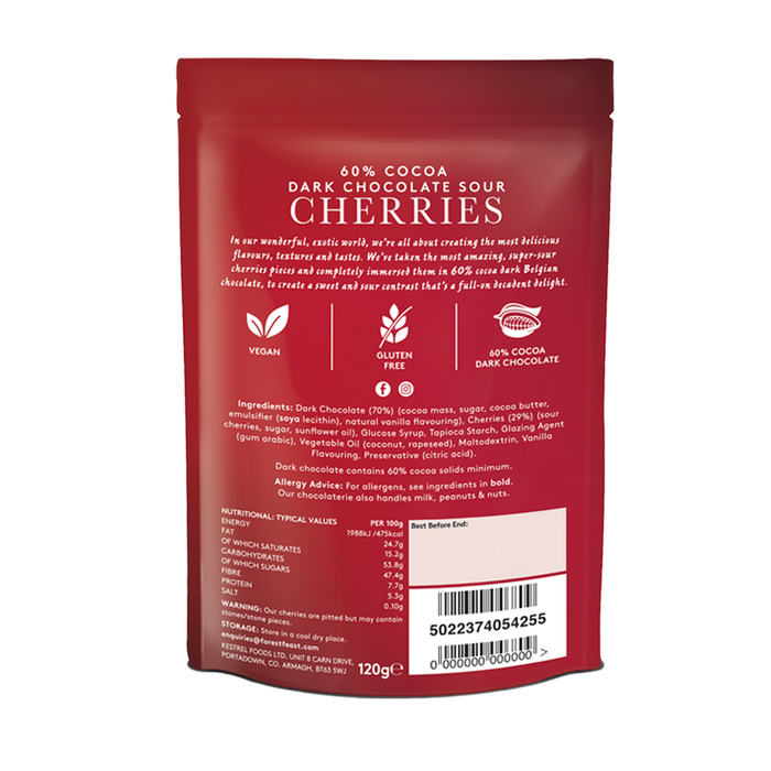 Forest Feast Dark Chocolate Sour Cherries (120g)