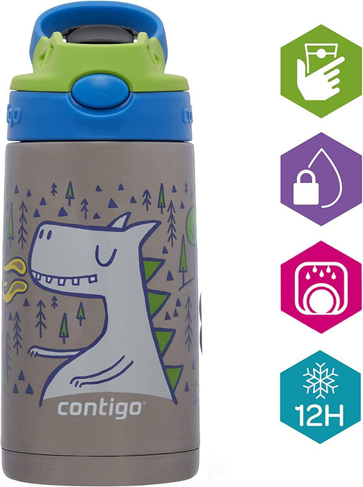 Contigo Easy Clean Autospout Stainless Steel Kids Water Bottle - Matcha Dragon (380ml) | {{ collection.title }}