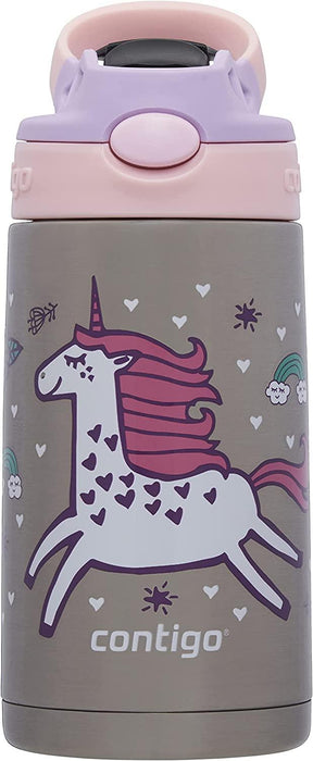 Contigo Easy Clean Autospout Stainless Steel Kids Water Bottle - Strawberry Unicorn (380ml) | {{ collection.title }}