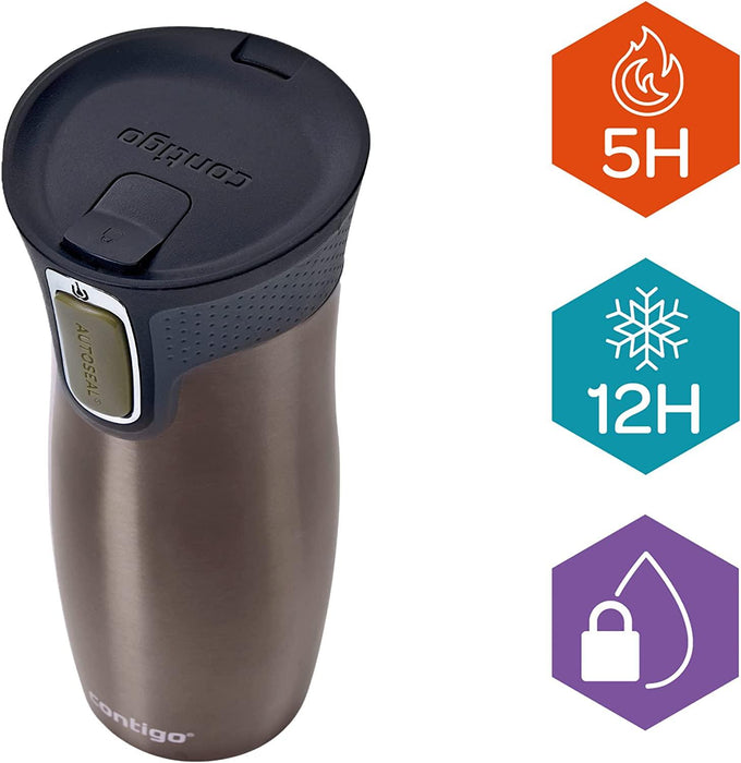 Contigo West Loop Autoseal Travel Mug - Latte (470ml) | {{ collection.title }}