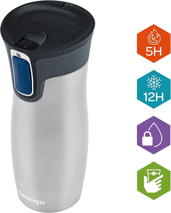 Contigo West Loop Autoseal Travel Mug - Stainless Steel (470ml) | {{ collection.title }}