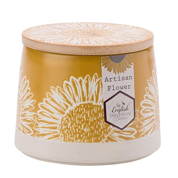 DMD Artisan Flower Yellow Canister with Bamboo Lid | {{ collection.title }}