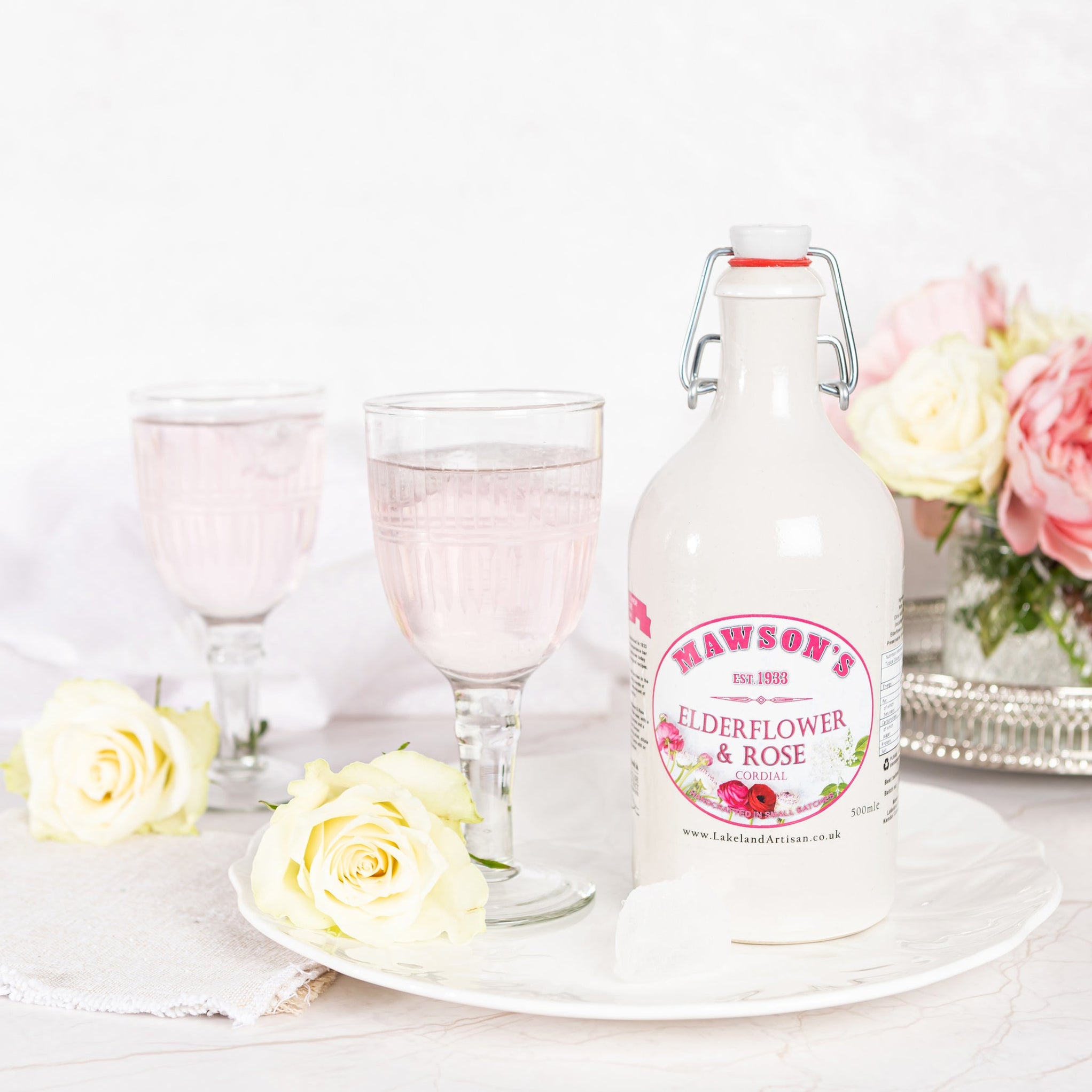 Buy MAWSON'S Elderflower & Rose Cordial Stone Crock (500ml) Online | UK ...