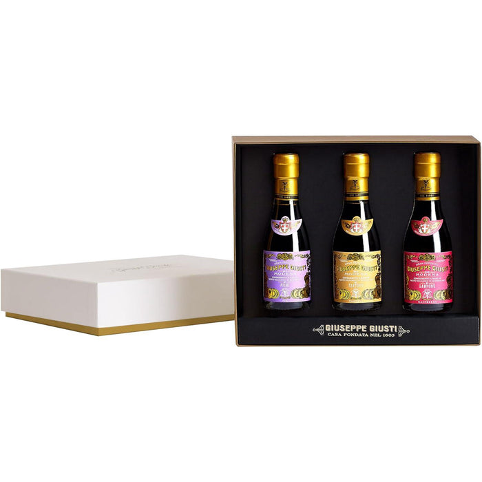 Giuseppe Giusti Trio Flavoured Balsamic Vinegar Gift Box - Truffle, Fig and Raspberry (3x100ml)