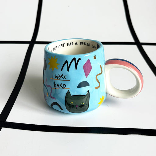 House Of Disaster Small Talk 'I Work Hard' Cat Cup | {{ collection.title }}