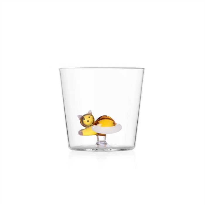 Ichendorf Milano Lying Amber Cat Glass Tumbler (350ml) | {{ collection.title }}