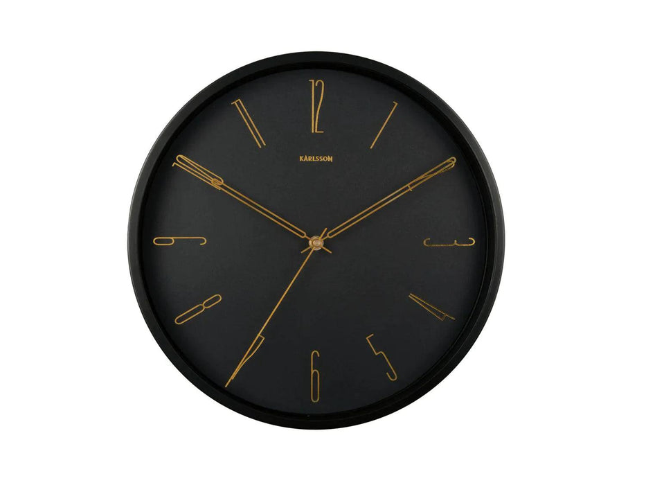 Karlsson Belle Numbers Wall Clock 35cm - Black | {{ collection.title }}