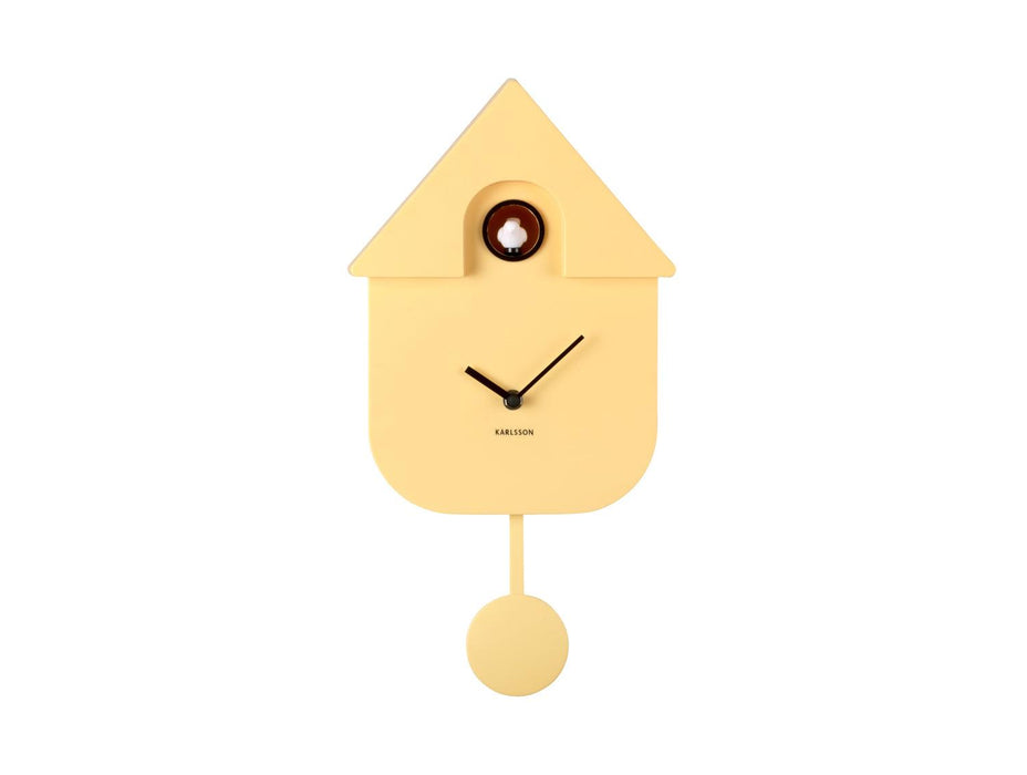 Karlsson Modern Cuckoo Wall Clock - Soft Yellow | Wall Clock | Buy ...