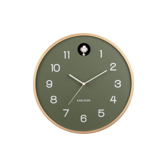 Karlsson Natural Cuckoo Wall Clock - Jungle Green