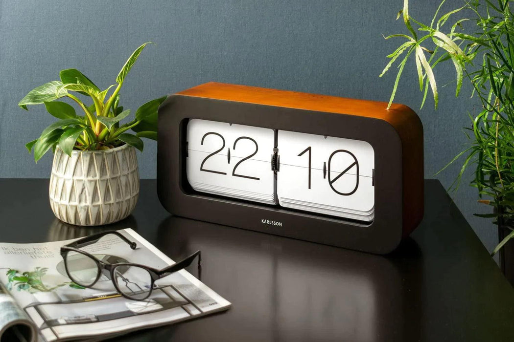 Karlsson Wall/Table Flip Clock Matiz - Bamboo Black | {{ collection.title }}