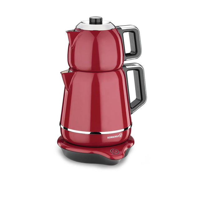 Korkmaz Demiks - Red/Chrome Electric Teapot | {{ collection.title }}