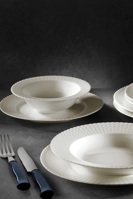 Kutahya Porselen Bone Iron 24-Piece Dinner Set White Porcelain | {{ collection.title }}