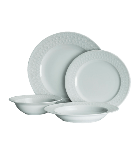 Kutahya Porselen Inci 24-Piece Dinner Set White Porcelain | {{ collection.title }}