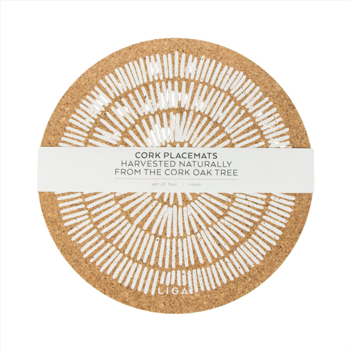 Liga Cork Placemat - Sandy Lines White