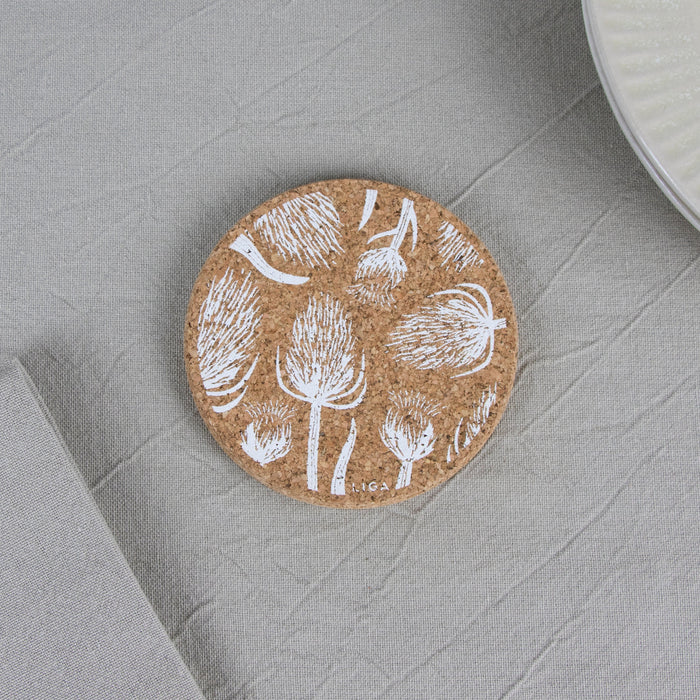 Liga Cork Coaster - Thistles & Teasels