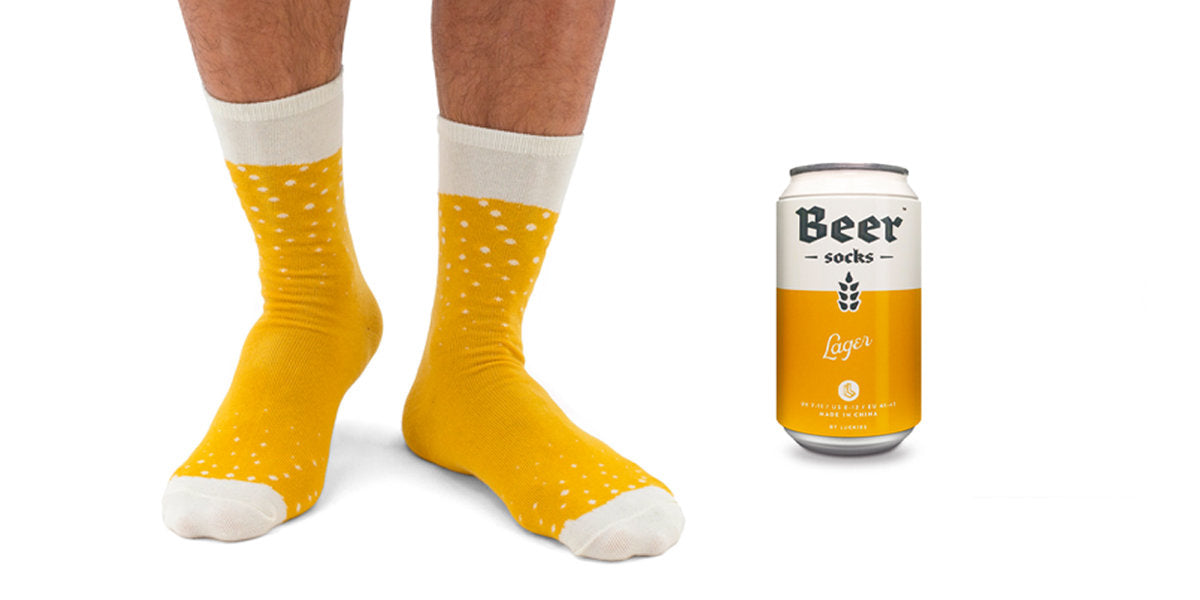 Suck UK Lager Beer Socks - Yellow