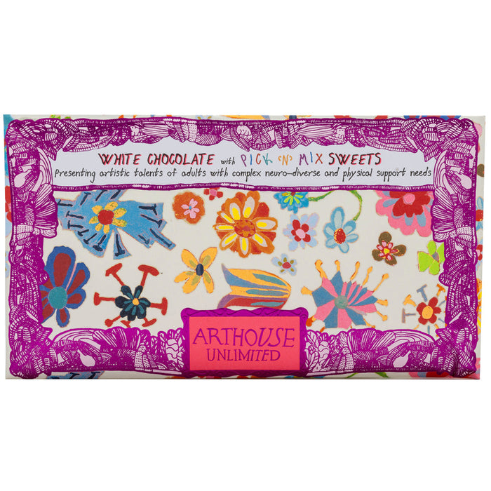 Arthouse Unlimited White Chocolate Bar with Pick 'n' Mix Sweets - Yellow Daffodil (85g)