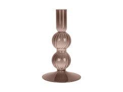 Present Time Swirl Bubbles Glass Candle Holder - Chocolate Brown | {{ collection.title }}